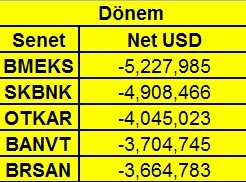 8 aylık net yabancı pozisyonları