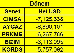 8 aylık net yabancı pozisyonları