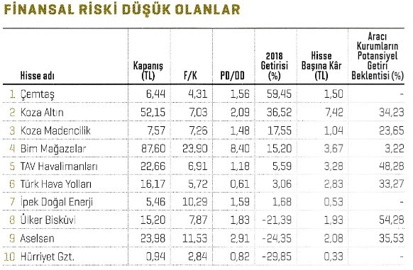 2019’un yıldız hisseleri