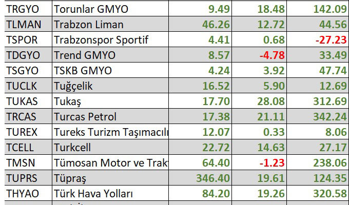 Yılbaşından bu yana en çok kaybettiren hisseler